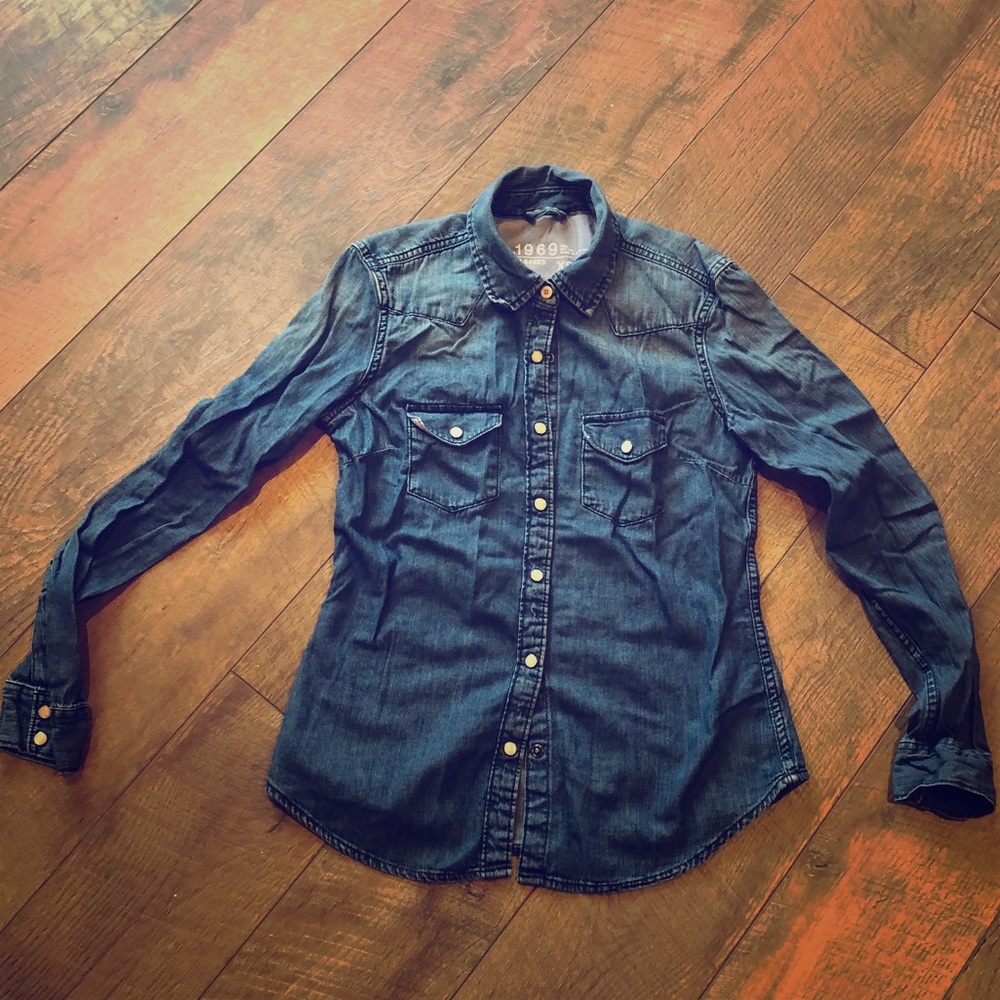 Long-sleeve Denim button-down by GAP 1969 line.